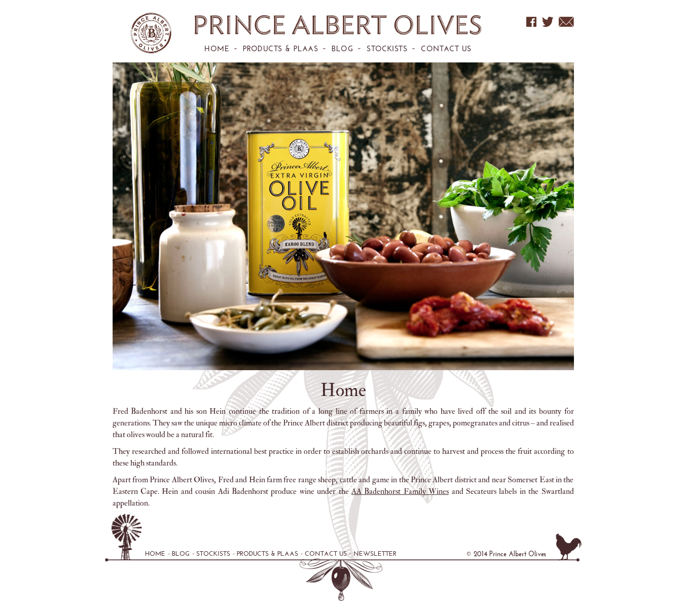 Prince Albert Olives website screenshot