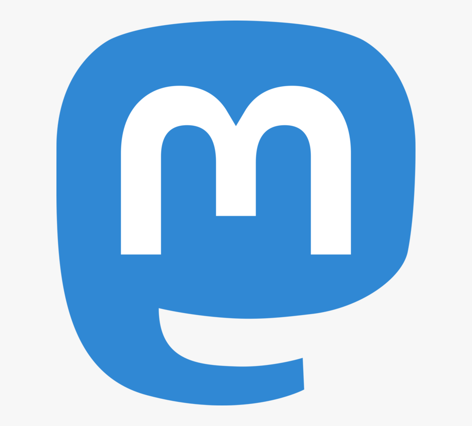 Mastodon social network logo: white letter M inside a blue text bubble